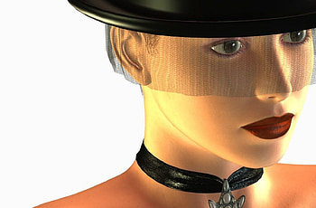Hat, girl, abstract, fantasy HD wallpaper