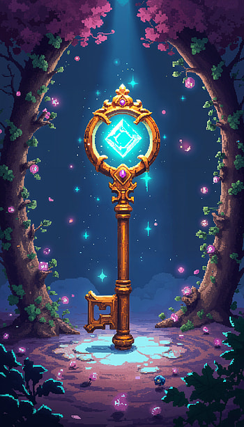 Enchanted Key: A Mystical , pixel art, fantasy, magical, forest HD phone wallpaper