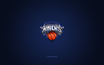 Westchester Knicks, American basketball club, silver logo, blue carbon fiber background, NBA G League, basketball, New York, USA, Westchester Knicks logo HD wallpaper