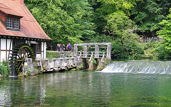 Watermill in Germany, watermill, Germany, water, dam HD wallpaper