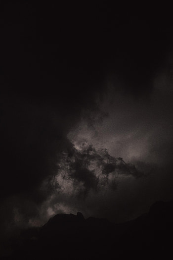 Mountains, Night, Dark, Silhouette HD phone wallpaper