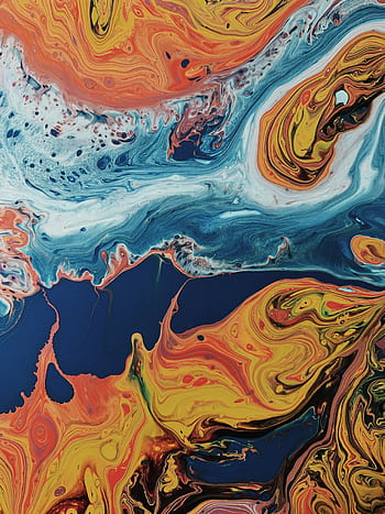 Vivid abstract painting featuring dynamic swirls and bright colors, perfect for modern decor. HD phone wallpaper