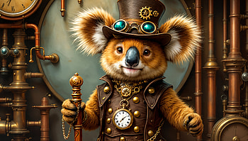 Steampunk Koala, koala, steampunk, clockwork HD wallpaper