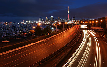Landscape, Cities, Roads, Night HD wallpaper