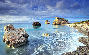Aphrodite's Rock, Cyprus HD wallpaper