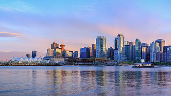 Vancouver Skyline, Panoramic view, Sunset beauty, Windows 10 spotlight HD wallpaper