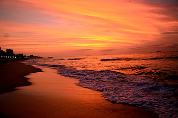 Beach Sunset Nature Water , beach, sunset, nature, water HD wallpaper