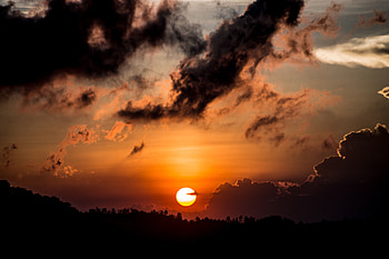 Nature, Sunset, Sun, Clouds, Dark HD wallpaper