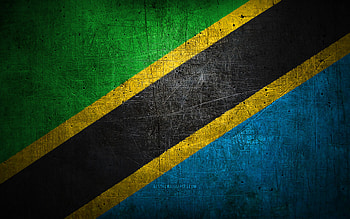Tanzanian metal flag, grunge art, African countries, Day of Tanzania, national symbols, Tanzania flag, metal flags, Flag of Tanzania, Africa, Tanzanian flag, Tanzania HD wallpaper