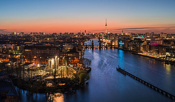 Berlin Skyline, Mediaspree district, Dynamic city, German capital HD wallpaper