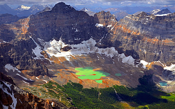 Nature, Water, Mountains, Vertex, Lake, Shadow, Height, Tops, Melting, Above, From Above HD wallpaper