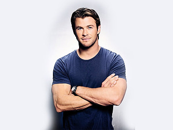 Chris Hemsworth, blue, white, man, actor HD wallpaper