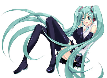 Hatsune Miku, awesome, uniform, artistic, nice, digital, cg, hatsune, aqua eyes, sexy, white, art, twintail, hot, girl, headset, singer, aqua, anime girl, anime, pretty, virtual, black, song, heads, cute, vocaloid, beauty, miku, music, vocaloids, thighhighs, program, skirt, outift, beautiful, diva, tie, gray, aqua hair, cool, idol, micro HD wallpaper