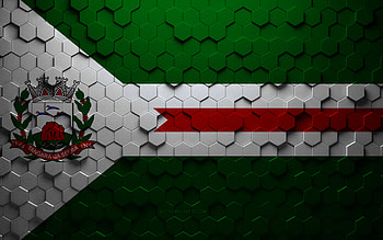 Flag of Tangara da Serra, honeycomb art, Tangara da Serra hexagons flag, Tangara da Serra 3d hexagons art, Tangara da Serra flag HD wallpaper