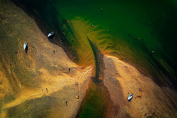 Hammerhead Heights, Shallows of the Exe Estuary, Devon, England, aerial, nature, beach HD wallpaper