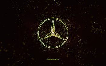 Mercedes-Benz glitter logo, , black background, Mercedes-Benz logo, lime glitter art, Mercedes-Benz, creative art, Mercedes-Benz lime glitter logo, Mercedes logo HD wallpaper