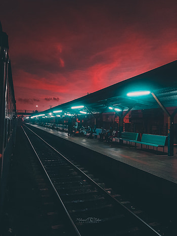 Train Station, nature, moody, black, dark, graphy HD phone wallpaper