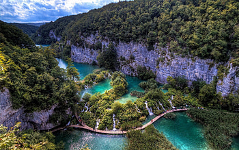 Nature, Rivers, Mountains, View From Above, Bridge, r HD wallpaper