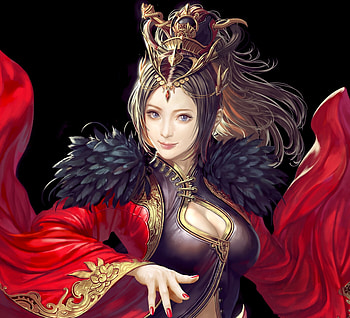 Diaochan, black, fantasy, red, girl, donfoo HD wallpaper