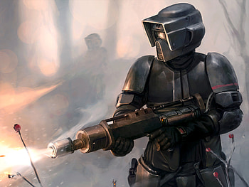 star wars, scout trooper, flamethrower, art . HD wallpaper