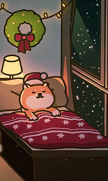 Christmas mood, beautiful, doggo, art, memes, vibes, colorful HD phone wallpaper