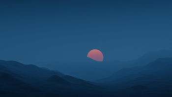 Moon Set, moon, nature HD wallpaper