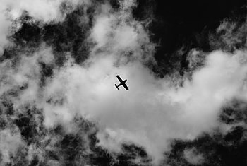 Sky, Clouds, Miscellanea, Miscellaneous, Bw, Chb, Plane, Airplane HD wallpaper