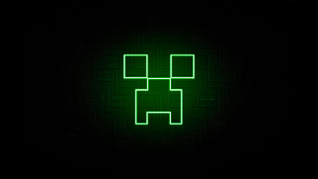 Luz Creeper Verde Minecraft, minecraft, games, dark, minimalism, minimalist, deviantart HD wallpaper