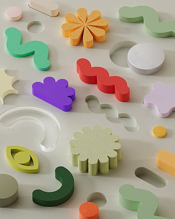 Vibrant 3D abstract puzzle with colorful geometric shapes showcasing creative design and modern art. HD phone wallpaper