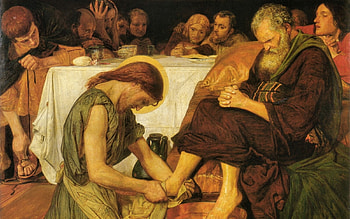 Jesus Washing Peters Feet, feet, apostles, Peter, Jesus HD wallpaper