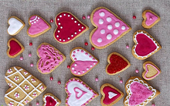 Hearts Biscuits, hearts, icing, food, bicuits HD wallpaper