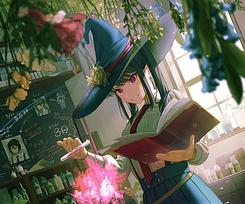 Enchanting Anime Witch : Magic in Bloom, Anime, witch HD wallpaper