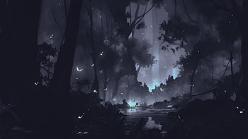dark-forest, Digital Art, Digital Painting, Illustration, Artwork, Landscape HD wallpaper