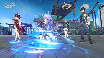 Honkai Star Rail Squad, Tingyun (Honkai: Star Rail), Bailu (Honkai: Star Rail), Dan Heng, video game, Honkai: Star Rail HD wallpaper