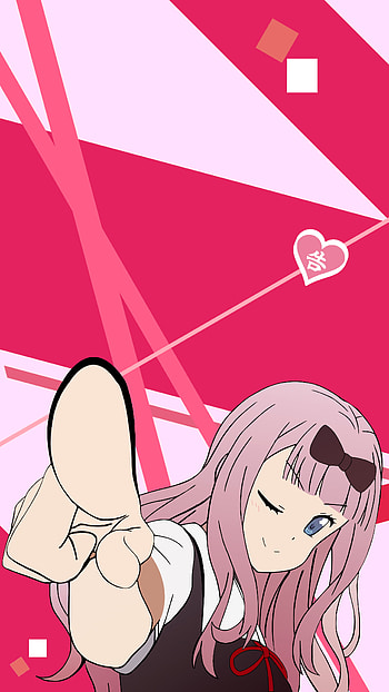 blush, pink hair, blue eyes, bow (Clothing), Chika Fujiwara, Kaguya-sama: Love is War, Anime HD phone wallpaper