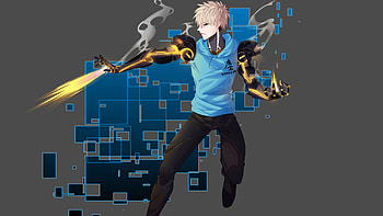 Genos, One Punch Man, Shooting fire, Anime HD wallpaper