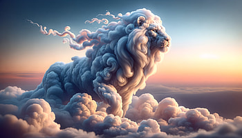 Majestic Cloud Lion, lion, cloud, surreal, sky, fantasy HD wallpaper