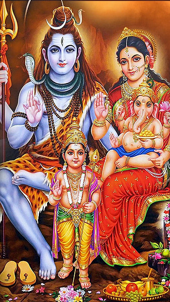 Sivan Parvathi, God Shiva Family, god shiva, family HD phone wallpaper