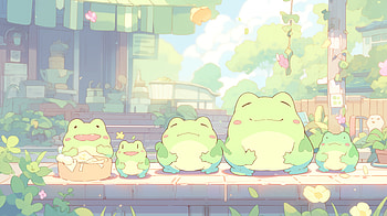 Kawai Froggy, frog, kawaii, AI Art, Pastel Color HD wallpaper