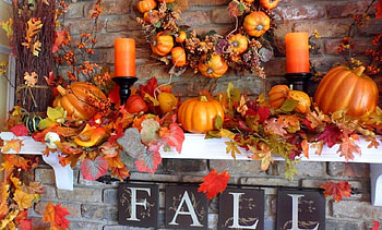 Fall mantel, architecture, houses, mantel, fall HD wallpaper