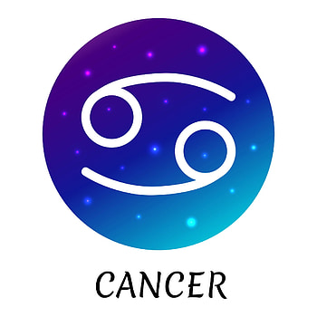 Cancer zodiac sign, Icon with starry gradient, Astrological element HD phone wallpaper
