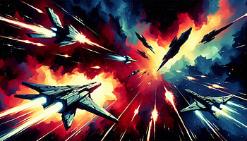 Epic Spaceship Battle - Ultra, Spaceship Battle, spaceship, Space Battle, Science Fiction, Digital Art HD wallpaper