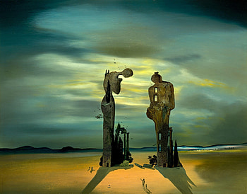 Archeological Reminiscence of Millet's Angelus, Salvador Dali HD wallpaper