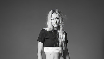 Gigi Hadid W Magazine, gigi-hadid, celebrities, girls, model, monochrome, black-and-white HD wallpaper