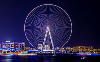 Ain Dubai, , observation wheel, Dubai, Bluewaters Island, night, UAE, Dubai cityscape, Dubai Landmark, United Arab Emirates HD wallpaper