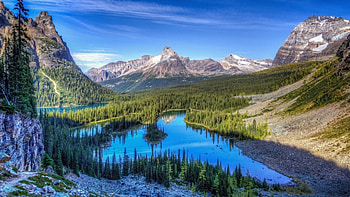 magnificent rocky mountains national park r, sky, r, mountains, rocks, forest, lake HD wallpaper