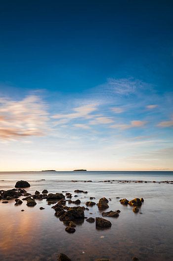 Nature, Stones, Sky, Sea, Clouds, Horizon HD phone wallpaper