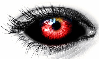 Eye Black Red Female Red Color Vampire Dark Horror Evil Demon At Dark HD wallpaper