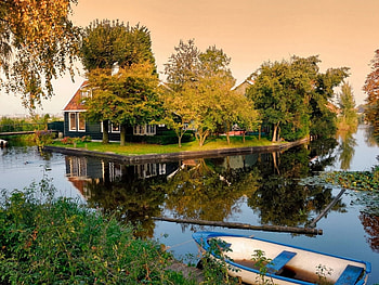 Landscape, Houses, Rivers HD wallpaper