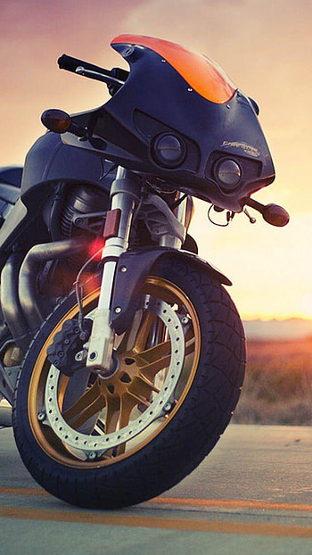 Bike, sunset view, bike sunset view HD phone wallpaper